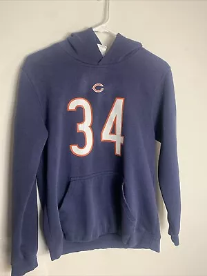 Chicago Bears Walter Payton Mitchell & Ness Navy Fleece Pullover Hoodie Youth Lg • $19.99