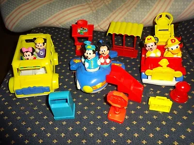 Disney Figures Donald Minnie & Micky Mouse With Car And Plane Plus Extras • $11.99