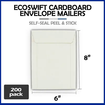 200 - 6x8  EcoSwift  Brand Self Seal Cardboard CD/DVD Envelope Mailers 6  X 8  • $36.98