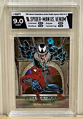 1992 Marvel Masterpieces Series 1 - Spider-Man Vs. Venom 4-D - HGA 9.0 Mint • $100