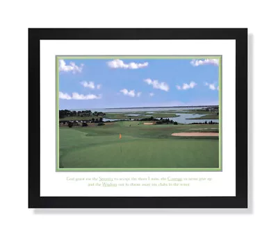 Golf Ocean Green Motivational Wall Picture Black Framed Art Print • $64.80