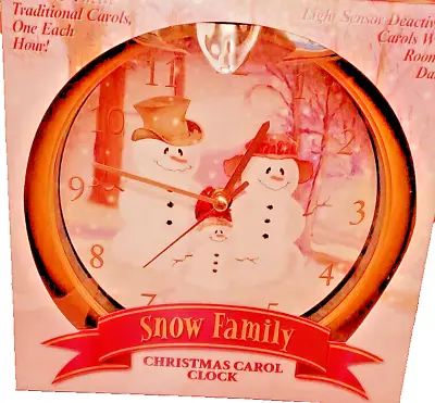 Christmas Carol Clock Snow Family 12 Carols  • $28