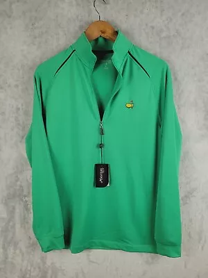 NWT Masters Tech 1/4 Zip Pullover Men Sz S Stretch Green Golf Activewear • $52.99