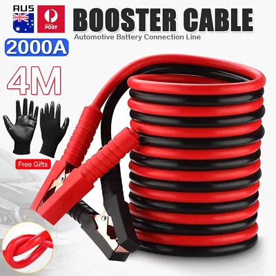 4m Heavy Duty Jump Leads 2000amp Car Van Battery Starter Booster Cables Jumper • $21.99