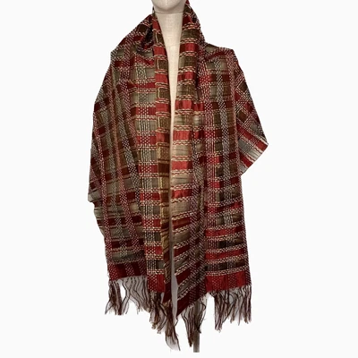 $120 • Buy NWT Jim Thompson Thai 100% Silk Scarf Shawl Sheer, Red Green Cream, Genuine