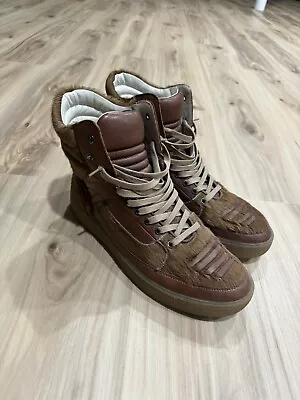 McQueen X Puma Joust Brown Leather Pony Sneaker Size 11 NR VNDS • $150