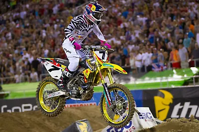 $8.99 • Buy James Stewart Jr Bubba Motocross Kawasaki Rider Color 8x10 Photo #5