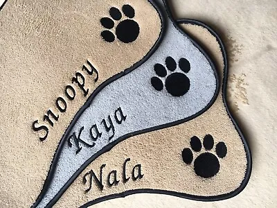 £13.80 • Buy Personalised Pet Bowl Mat Feeding Food Dog Cat Puppy Kitten Beige Grey, Washable