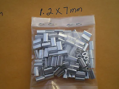 $11.99 • Buy 100 Wire Leader Oval Aluminum Crimp Sleeves 60,90 Lbs. Test 1.2x7mm (.047 Id.)