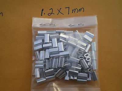 $7.99 • Buy 50 Wire Leader Oval Aluminum Crimp Sleeves 60,90 Lbs. Test 1.2x7mm (.047 Id.)