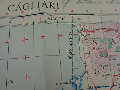 WW2 British RAF Map Of ITALY Entitled  CAGLIARI  (SARDINIA) AUGUST 1943 • £29.99