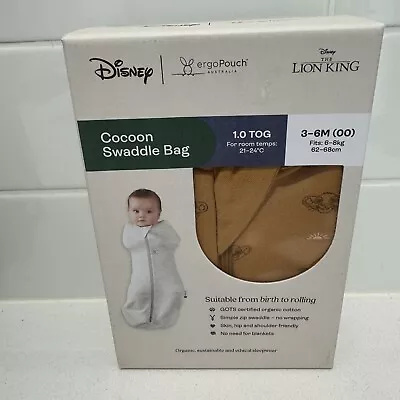 Ergo Pouch Disney 1.0tog 00 3-6months Brand New Mustard Cocoon Swaddle Bag Baby • $39.95