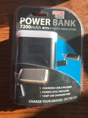7200mAh Power Bank Black 1 AMP USB Port Charging Cable Charge Phones(new) • $15.44