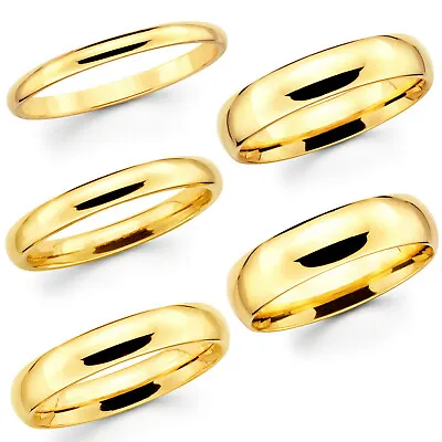 Solid 10K Yellow Gold 2mm 3mm 4mm 5mm 6mm Comfort Fit MenWomen Wedding Band Ring • $153.60