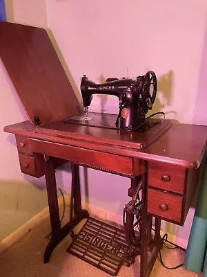 Antique Singer Treadle/Electric Sewing Machine In Cabinet Vintage Early 1900s • $450