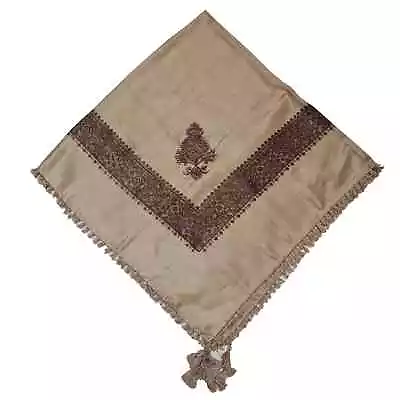 Men's Beige Arab Head Scarf Wrap Kashmiri Shawl Keffiyeh Yashmagh • £31.99