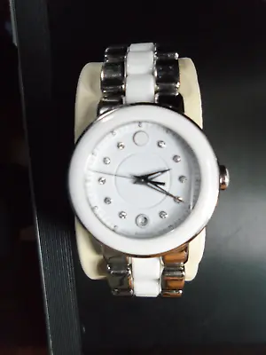 $285 • Buy MOVADO CERENA 0606540 Ceramic Diamond Ladies Swiss Made White Watch