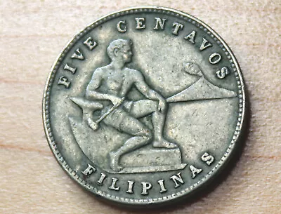 1944 Philippines 5 Centavos Philadelphia Mint WWII • $1.68