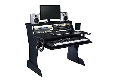 Musiea BE200 Series Music Studio Desk Workstation With 2 X 4U Rack (Black) • $299.90