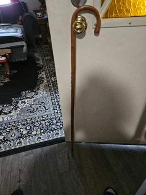 $25 • Buy 36  German Walking Stick / Cane W/ 2 Village Badges