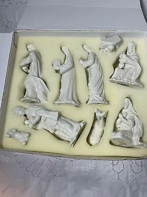 Mikasa Christmas Nativity Set 9 Pieces Fine White Porcelain Handcrafted FK020 • $45