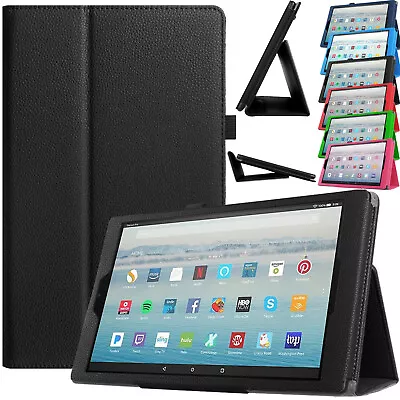 Leather Flip Smart Stand Case For Amazon Fire HD 10 8 7 Tablet ALEXA Cover UK • £6.89