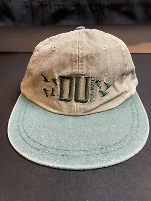 Vintage Ducks Unlimited DU Committee Hat Cap Strapback Low Profile Green Gray • $10