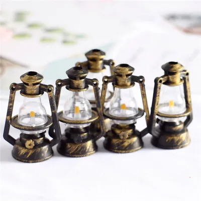 5pcs 1:12 Dollhouse Miniature Retro Lantern Kerosene Lamp Ornament Room Items • $7.99