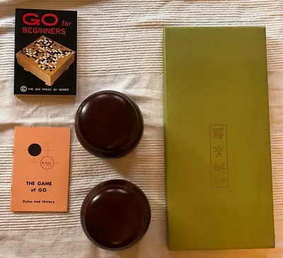 Go Set With Stones Made In Hyuga With Go Bowls & NM Wooden GO Board & Books • $99