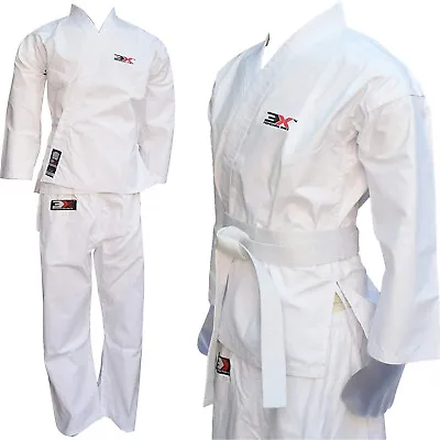 3X Sports Kids  & Adults Poly Cotton Karate Suit Belts Martial Art Gel Uniform • £26.99