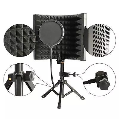 Microphone Isolation  Soundproof Filter Vocal Recording Foam 3 Panel • $35.17