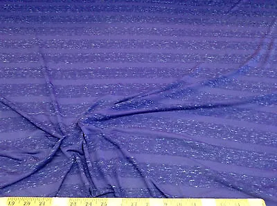 Discount Fabric Brushed Spandex 4 Way Stretch Heather Periwinkle Stripe LY601 • $2.99