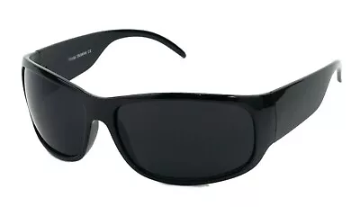 Super Dark Large Black Wrap UV Sunglasses  (Next Business Day Postage) • $57