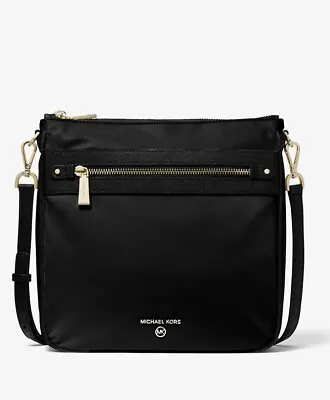 MICHAEL KORS Handbag Jet Set Nylon Black Gabardine Messenger Crossbody AUTHENTIC • $89.99