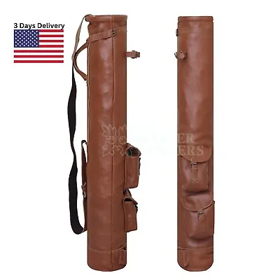 Golf Pencil Bag Carry Bag Leather Sunday Golf Club Ball Bag Golf Bag • $64.50