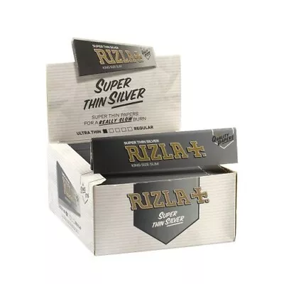 Full Box (50) Silver Rizla Kingsize Thin 50 Rolling Papers Slim King Size • £18.24