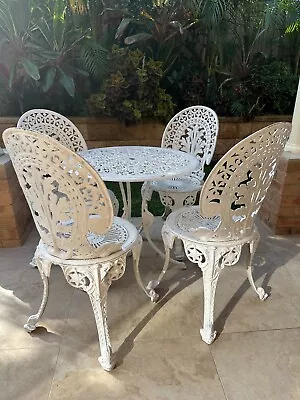 Gardeon Outdoor Setting Cast Aluminium Bistro Table Chairs Patio White - 3... • $350