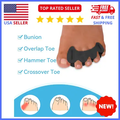 Toe Separators For Women And Men (1 Pair) Gel Toe Separators To Correct Bunions • $9.92