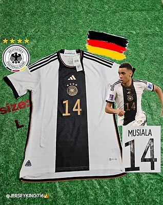 🇩🇪 Adidas Germany Musiala#14 22/23 Authentic Home Jersey Men's Size Large • $139