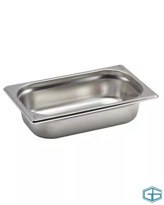 Genware Nev-gn14-65 1/4 Stainless Steel Gastronorm Bain Marie Pan - 65mm Deep • £5.99