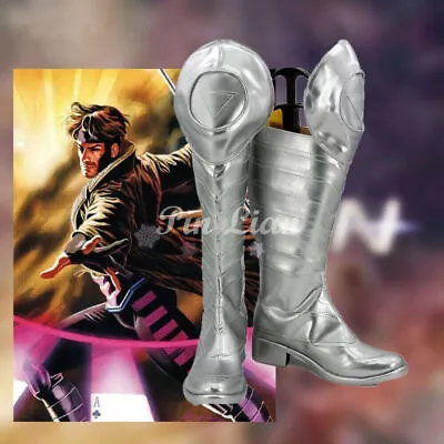 $40.22 • Buy X-Men Apocalypse Gambit Silver Boots Shoes Superhero Cosplay Costume Halloween