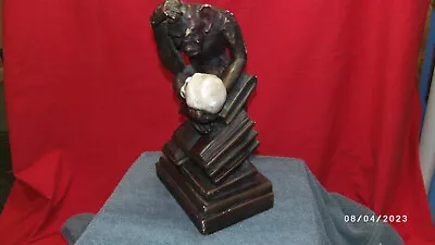 Vintage Marwal Darwin Thinking Monkey W/ Human Skull On Books Statue Sculpture • $38.95