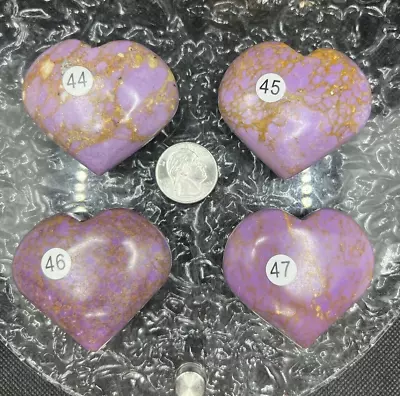 Natura; Phosphosiderite Carved Hearts Palm Stone L@@K Free Ship & Gift • $23.09