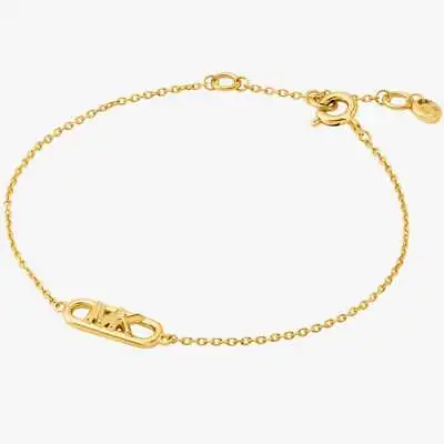 Michael Kors Premium MK Statement Link Gold-Tone Sterling Silver Bracelet MKC... • $110.81