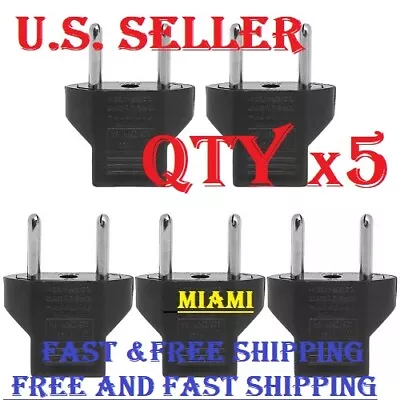 5 X USA EU To EU Europe Euro Travel Charger Wall AC Power Plug Adapter Converter • $8.99