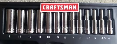 Craftsman  13 Pc 1/4  Dr  Metric   Deep Sockets • $26.98