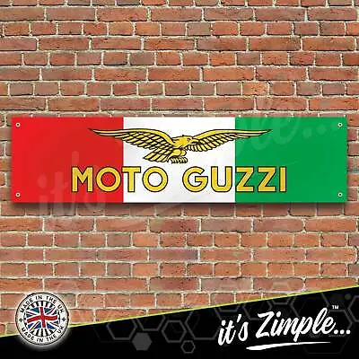 Moto Guzzi Motorcycles Eagle Italy Flag Banner Garage Workshop Sign PVC • $13.99