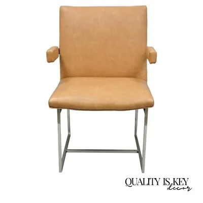 Vintage Mid Century Modern Milo Baughman Chrome Floating Frame Dining Arm Chair • $395