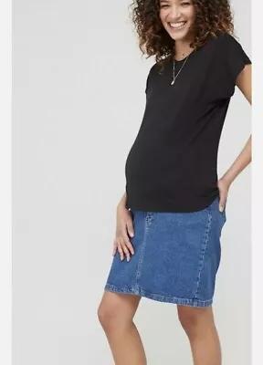 V By Very Maternity Over The Bump Denim Short Skirt Size 10 • £10