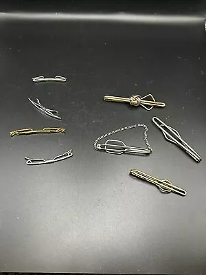 Lot Of 8 Vintage Tie Clips Collar Stays Bars • $25